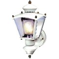 Heath-Zenith Motion Activated Decorative Light, 120 V, 100 W, Incandescent Lamp, GlassMetal Fixture, White HZ-4150-WH